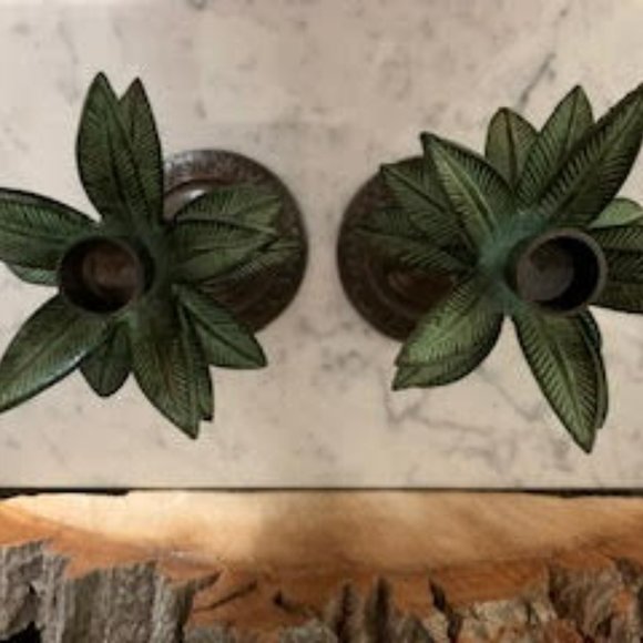 Vintage JC Penny's palm tree candle holders - Picture 3 of 4